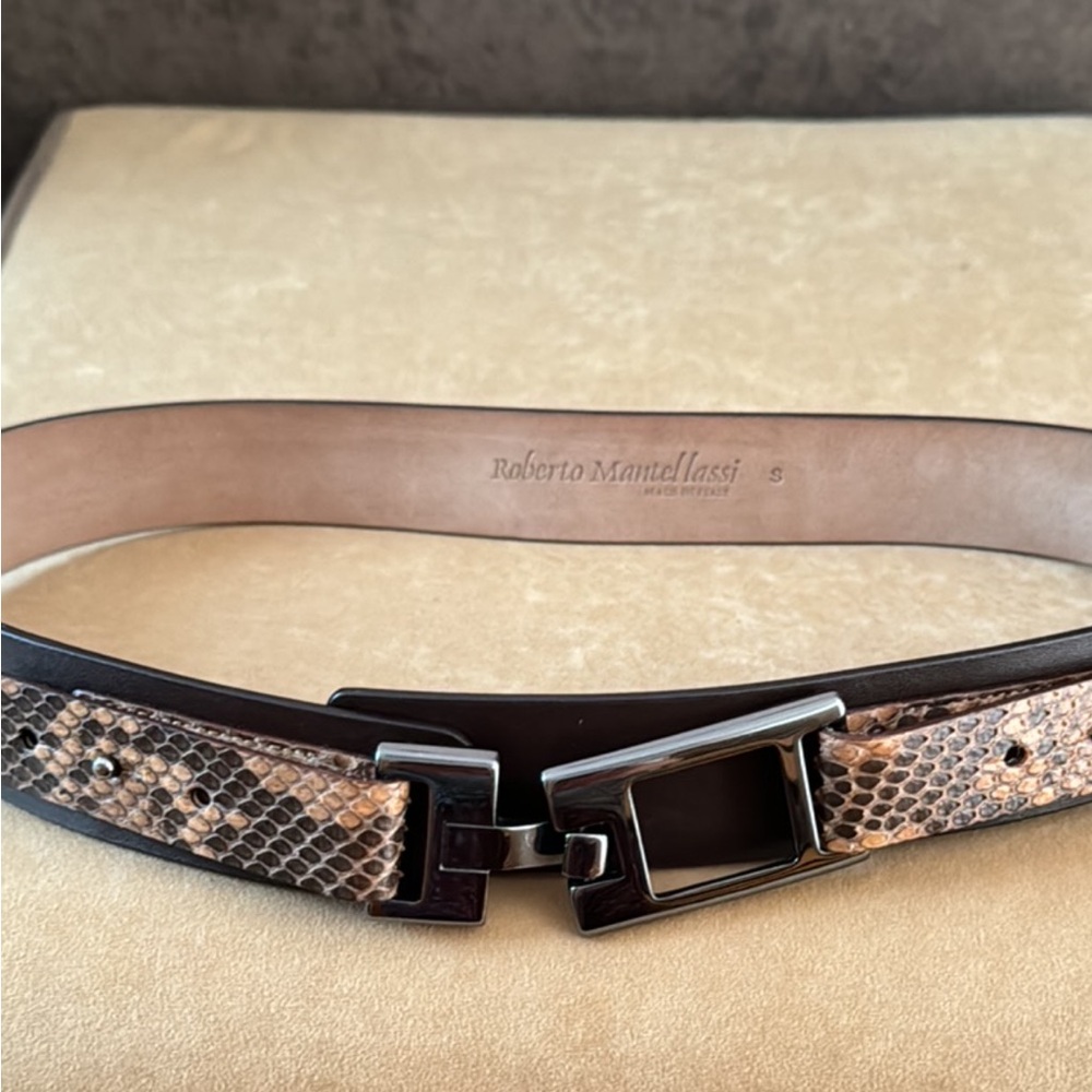 Roberto Mantellassi Women's Leather And Snake Skin  Belt - size S